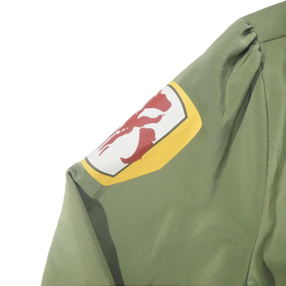 Her Universe Boba Fett Bomber Jacket‎ Women Medium Green Star Wars Mandalorian